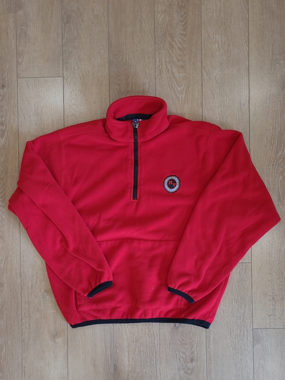 90's Champion Quarter-Zip Fleece Pullover Martha's Vineyard